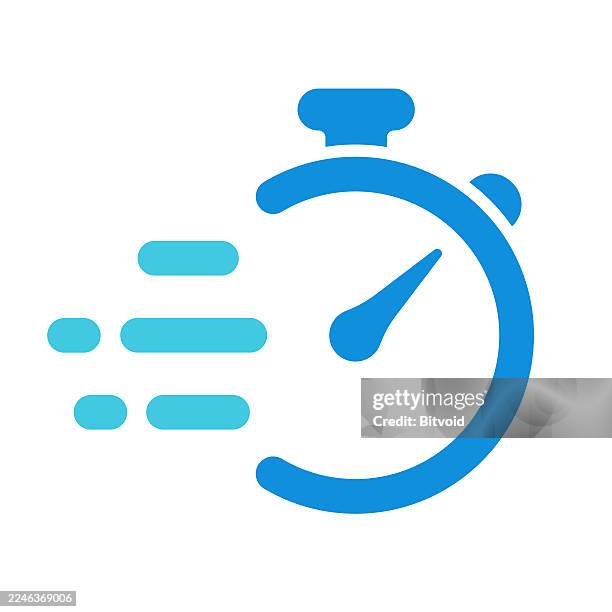 ilustrações de stock, clip art, desenhos animados e ícones de speed and time icon – fast stopwatch vector illustration - temporizador