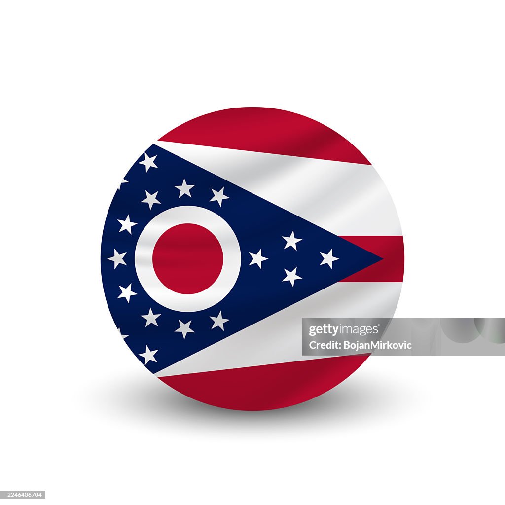 Ohio circle flag. Vector