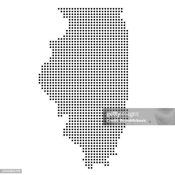 illinois map in dots shape. vector - vector illustrator stock illustrations