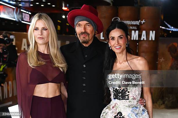 Ali Larter, Billy Bob Thornton and Demi Moore attend the UK Premiere for "Landman" Season 2 at Cineworld Leicester Square on November 16, 2025 in...