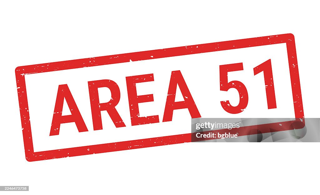 Area 51 - Red rubber stamp on white background