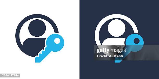 authentication glyph solid icon. solid icon that can be applied anywhere, simple, pixel perfect and modern style. - log off computer stock illustrations
