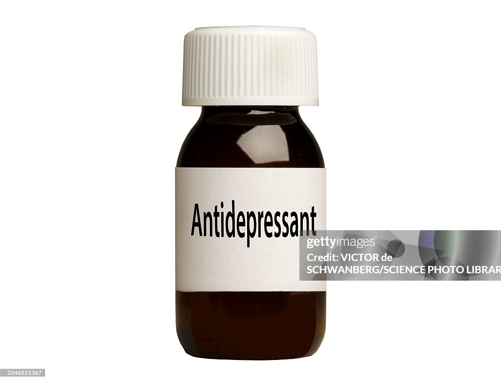 Antidepressant medication, conceptual composite image