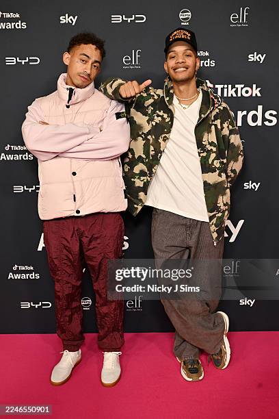 Jordan Stephens and Harley "Sylvester" Alexander-Sule of Rizzle Kicks attend The TikTok UKIE Awards 2025 at Magazine London on November 13, 2025 in...