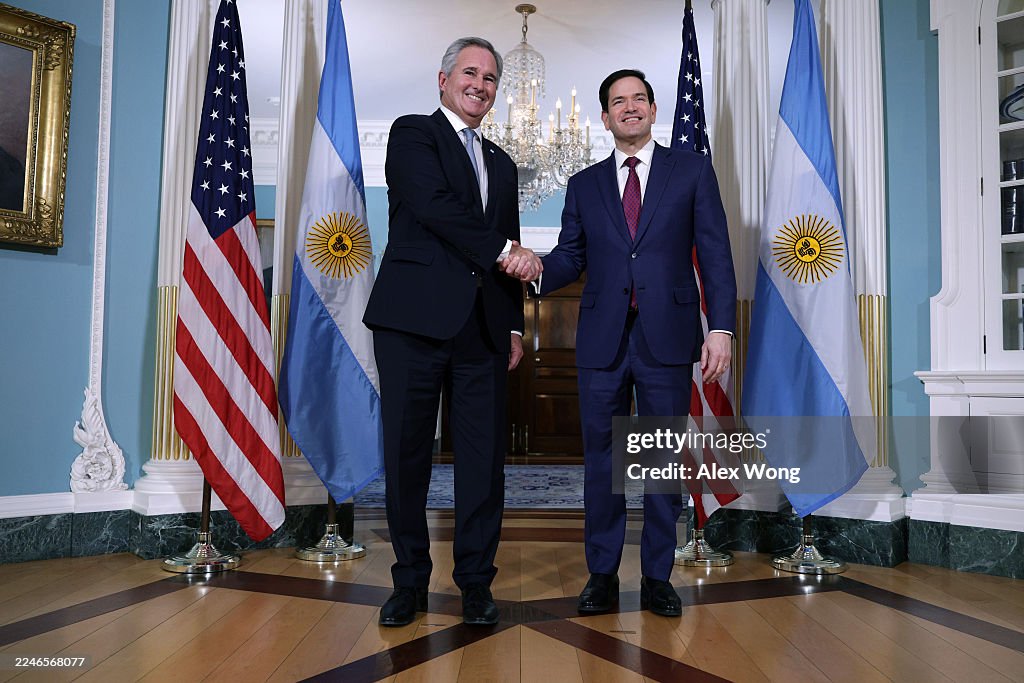 Secretary Of State Rubio Meets With Argentine Foreign Minister Pablo Quirno At The State Department
