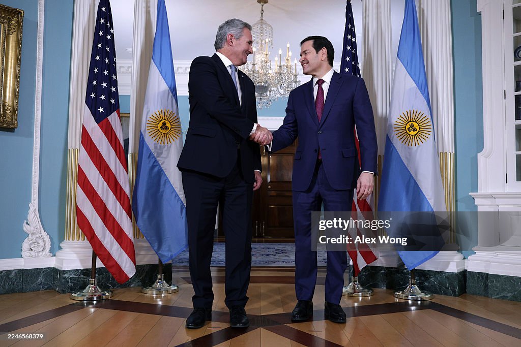 Secretary Of State Rubio Meets With Argentine Foreign Minister Pablo Quirno At The State Department
