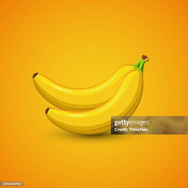 banana flat design fruit icon - bananas stock illustrations