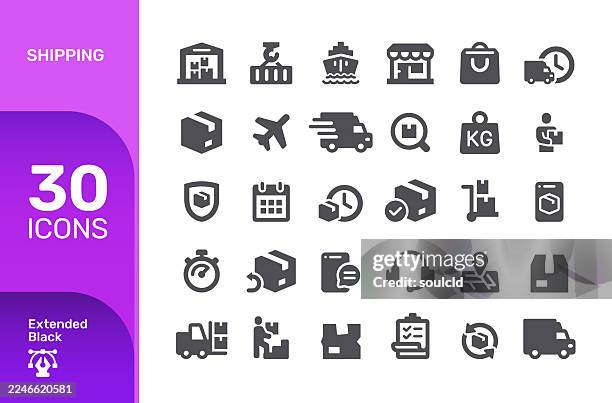 shipping icons - loading dock stock illustrations