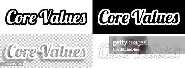 core values - text for design. blank, white and black backgrounds - line text - core stock illustrations