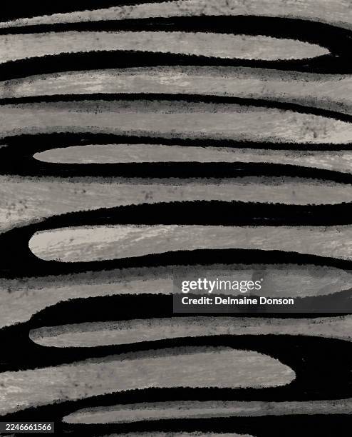 neutral abstract art featuring soft horizontal lines in monochrome palette - art show stock illustrations