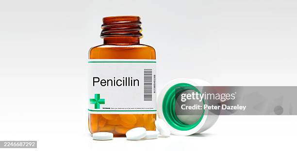 penicillin pill bottle. - penicillin stock pictures, royalty-free photos & images