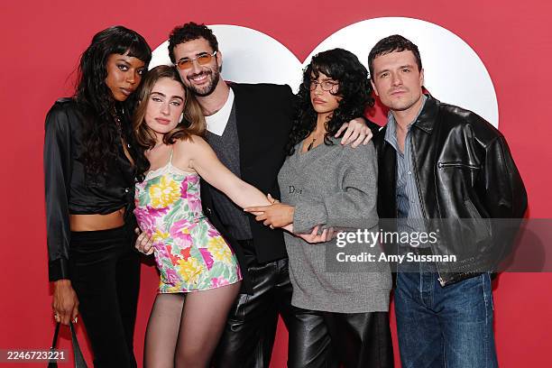 True Whitaker, Rachel Sennott, Jordan Firstman, Odessa A'zion and Josh Hutcherson attend the 2025 GQ Men Of The Year party at Chateau Marmont on...