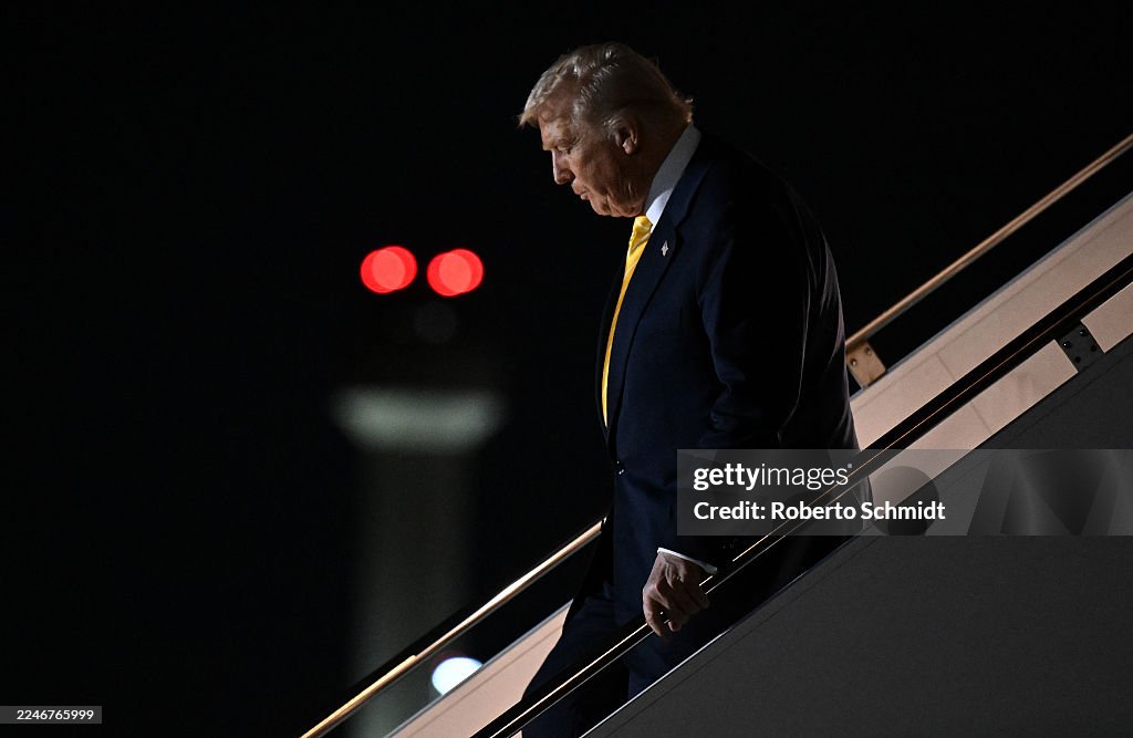 President Trump Spends Weekend At Mar-A-Lago Estate In Florida