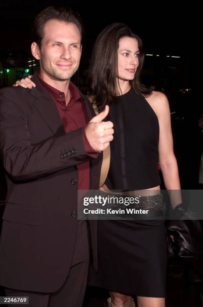 Christian Slater and his wife Ryan at the premiere of 'Charlie's Angels' at the Chinese Theater in Los Angeles, Ca. On 10/22/00. Photo by Kevin...