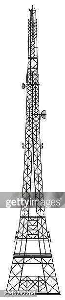 telecom tower - electric pole stock illustrations