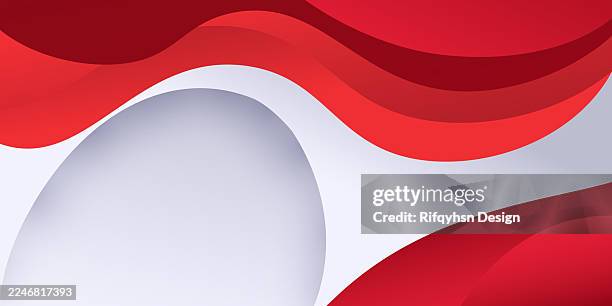 abstract red and white curve wave layered papercut background with blank space design. modern futuristic background - smoke stream stock illustrations