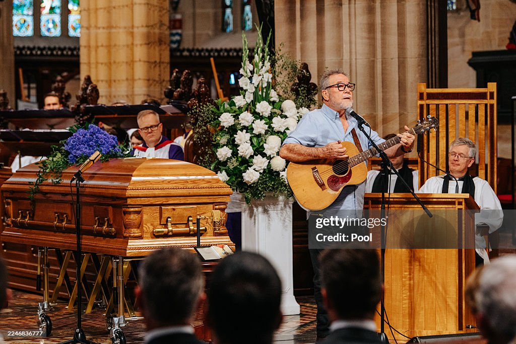 Mourners Attend State Funeral For Radio Broadcaster John Laws