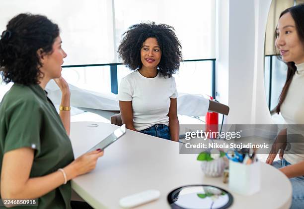 visiting a dermatologist - african american skin cancer stock pictures, royalty-free photos & images