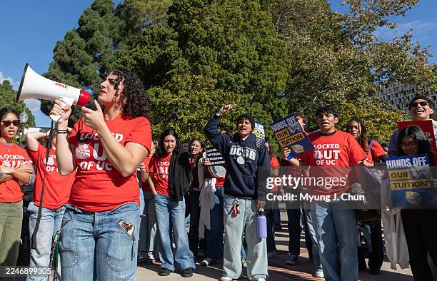 The University of California Student Association held a rally to protest UC tuition increase outside the UC Regents meeting at the UCLA Meyer and...