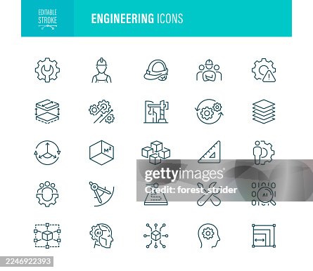 Engineering Icon Set Editable Stroke Engineering Icon Set Editable Stroke
