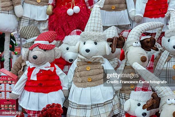 christmas decoration doll and toy - stuffed toy stock pictures, royalty-free photos & images