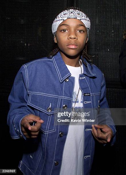 Rap artist Lil' Bow Wow poses backstage at the 2000 Radio Music Awards at the Aladdin Hotel in Las Vegas, 11/04/00.