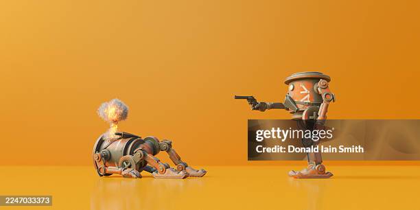 robot failure - murderer stock pictures, royalty-free photos & images