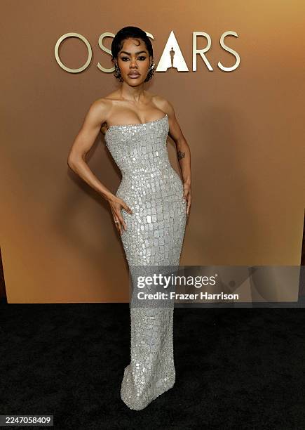 Teyana Taylor attends the 16th Governors Awards at The Ray Dolby Ballroom on November 16, 2025 in Hollywood, California.