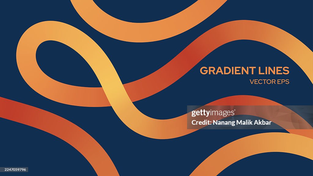 Abstract Background with Wavy Gradient Lines for Background Design