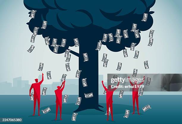 wealth - tree canopy stock illustrations