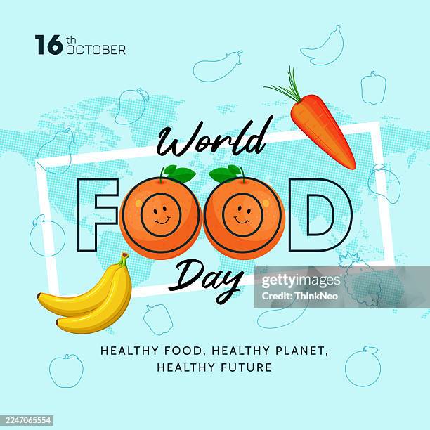 world food day poster - words stock illustrations
