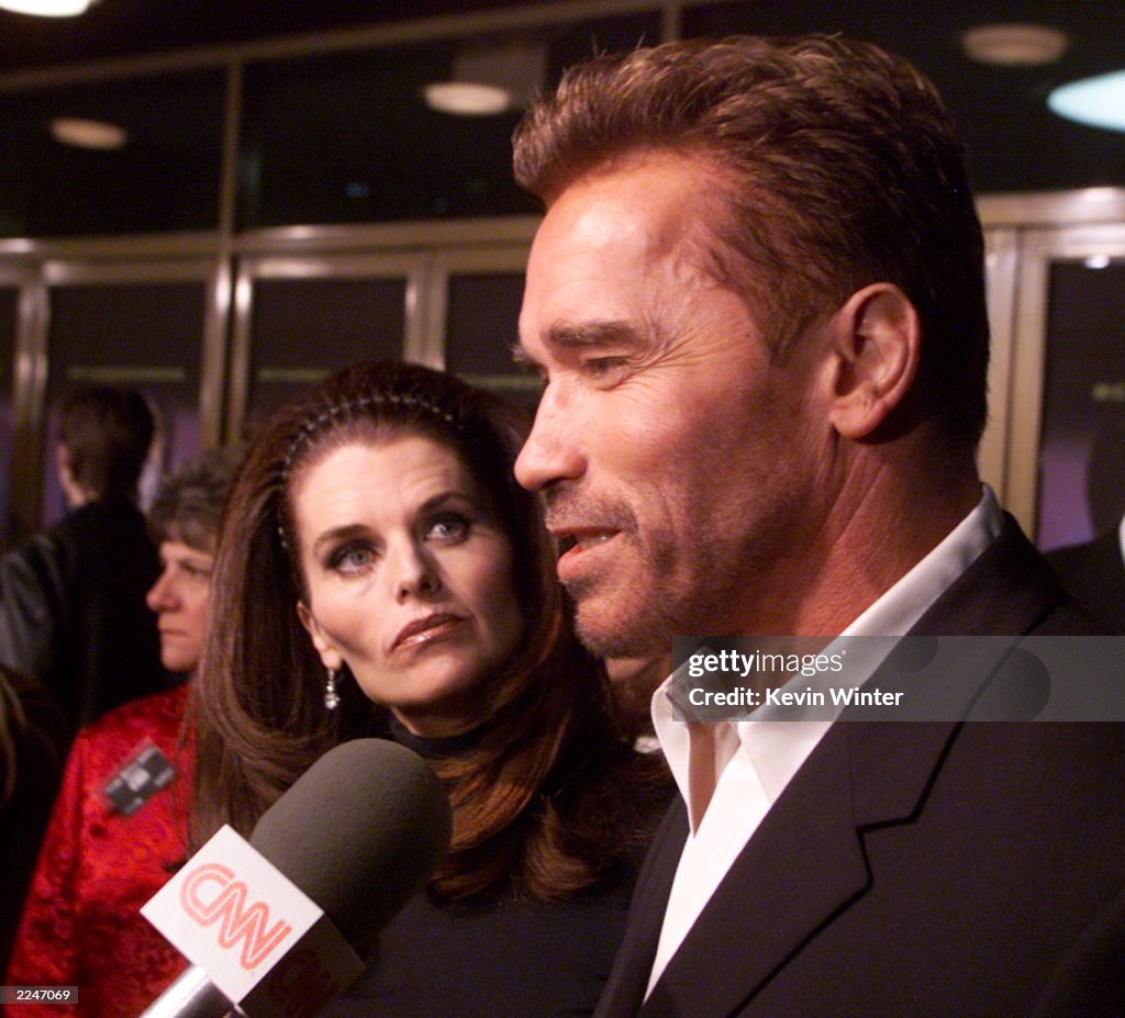 Arnold Schwarzenegger and Maria Shriver at the premiere of 'The 6th