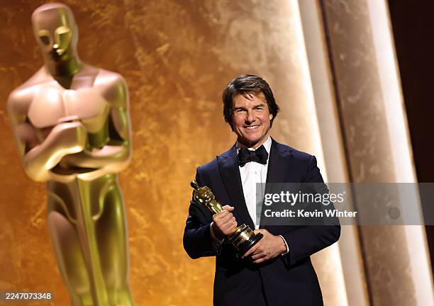 Honoree Tom Cruise poses onstage during the 16th Governors Awards at The Ray Dolby Ballroom on November 16, 2025 in Hollywood, California.