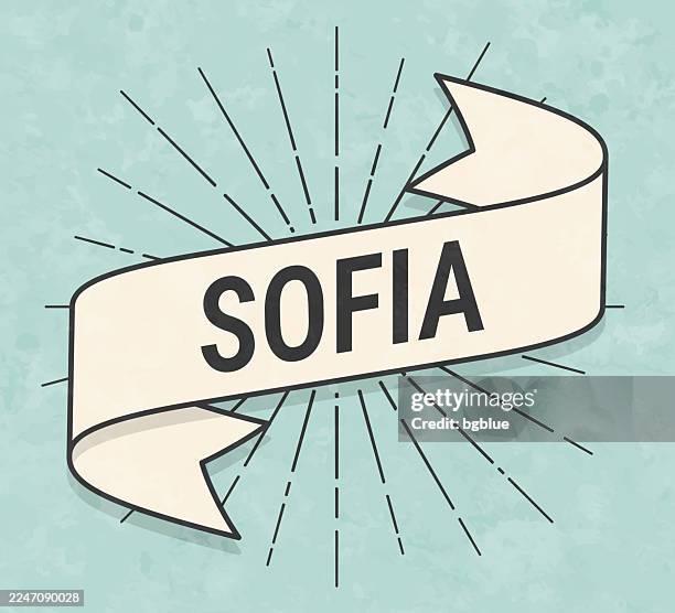 sofia - banner in retro vintage style - old textured paper - sofia stock illustrations