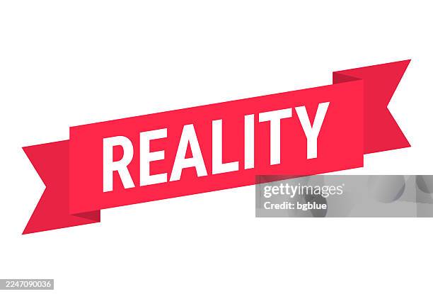 reality - red banner on white background - reality show stock illustrations