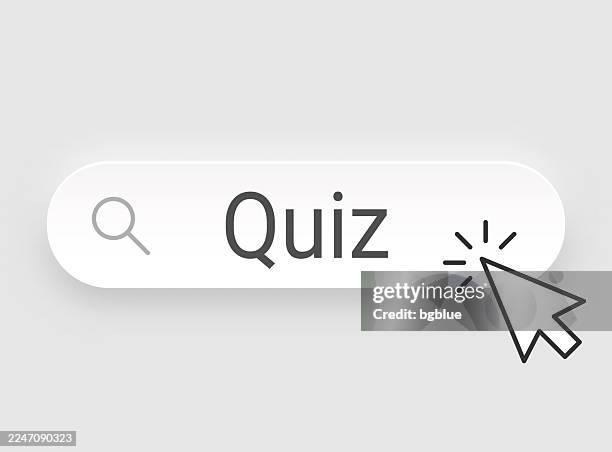 quiz - search bar with cursor on blank background - riddle stock illustrations