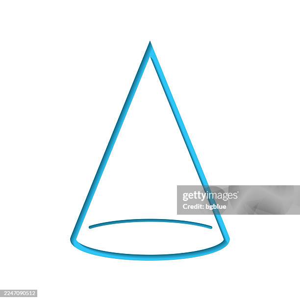 cone. icon cut out on white paper with blue background - solid blue background stock illustrations