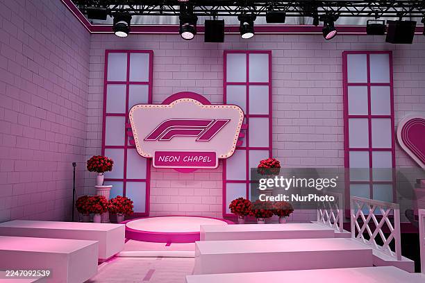 Wedding chapel is in the F1 paddock during the Formula 1 Heineken Las Vegas Grand Prix 2025 on November 20 in Las Vegas Strip Circuit, Nevada, USA.