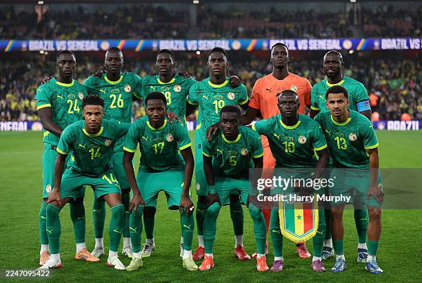 The Senegal team before the International Friendly match between Brazil and Senegal at Emirates Stadium on November 15, 2025 in London, England.
