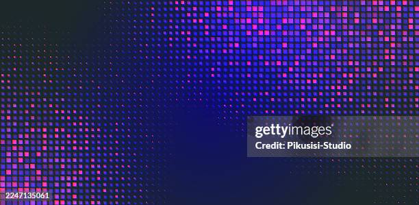 purple blue digital halftone technology background - computer glitch stock illustrations