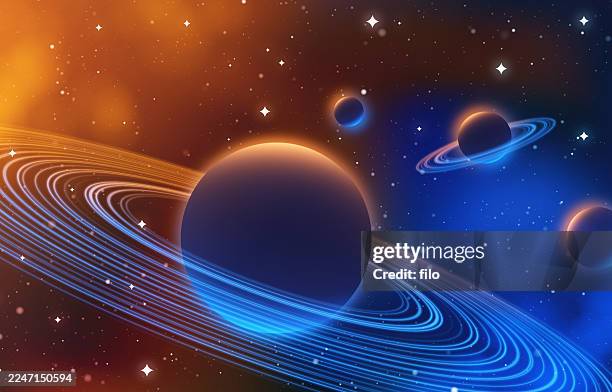 deep space planetary rings abstract background - asteroid stock illustrations