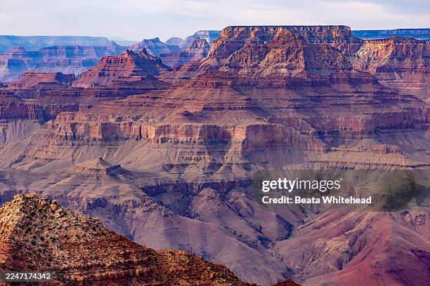 grand canyon sedimentary mesas and eroded rock layers, arizona - plateau stock pictures, royalty-free photos & images