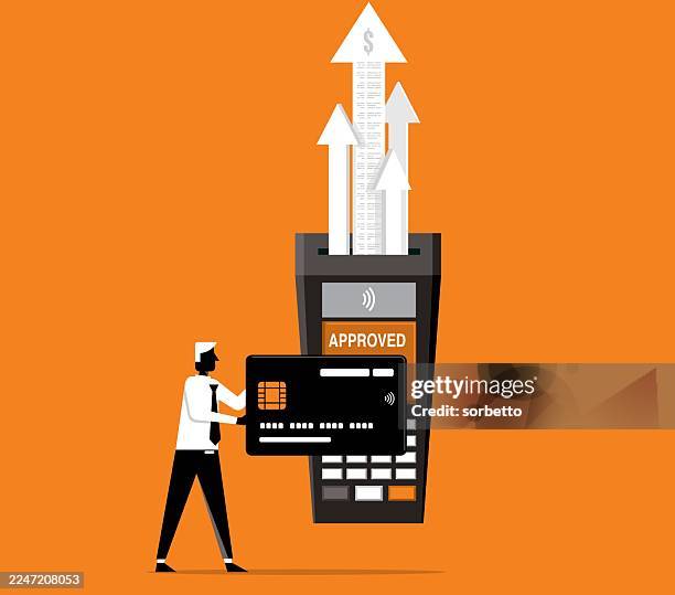 businessman - rising prices - payments - chain store stock illustrations