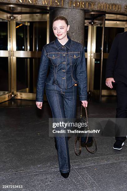Chloe Grace Moretz is seen in Midtown on November 17, 2025 in New York City.