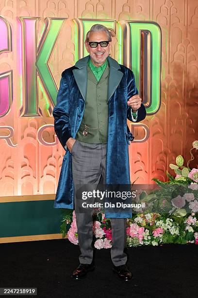 Jeff Goldblum attends the "Wicked: For Good!" New York premiere at David Geffen Hall on November 17, 2025 in New York City.