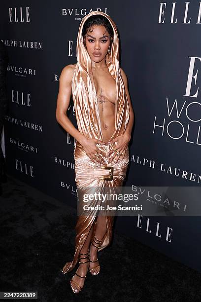 Teyana Taylor attends ELLE's 2025 Women in Hollywood Celebration presented by Ralph Lauren and Bvlgari with support from evian, Hendrick's Gin, and...