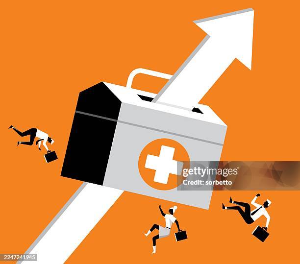 notfallfonds – aufstieg - krankenversicherung stock-grafiken, -clipart, -cartoons und -symbole
