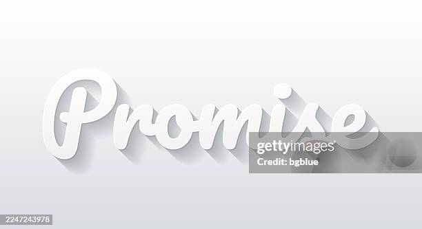 promise - flat design with paper cut effect on blank background - pledge stock illustrations