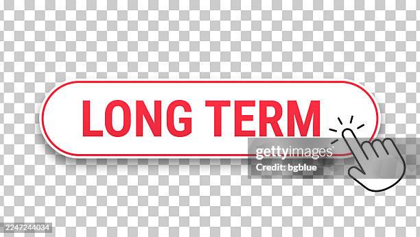 long term - 3d click web button with hand cursor on blank background - long time stock illustrations