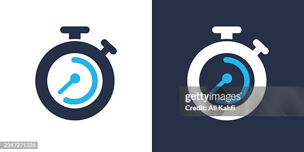 stopwatch running glyph solid icon. solid icon that can be applied anywhere, simple, pixel perfect and modern style. - past present future stock illustrations